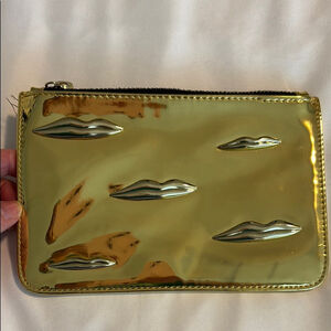 NARS Man Ray for NARS shiny gold Make up bag cosmetic bag lip embossed top zip